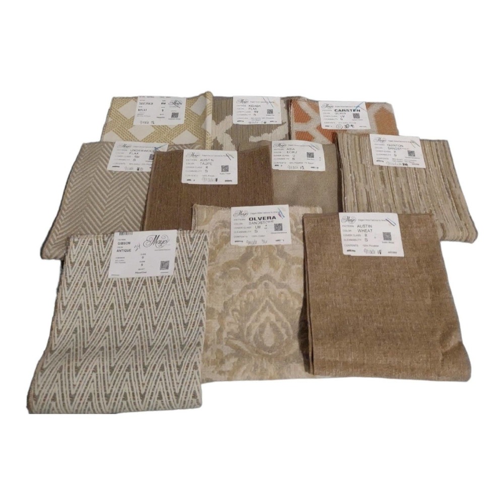 Designer Fabric Swatch Bundle of 10 for Crafts, Pillows, Home Decor